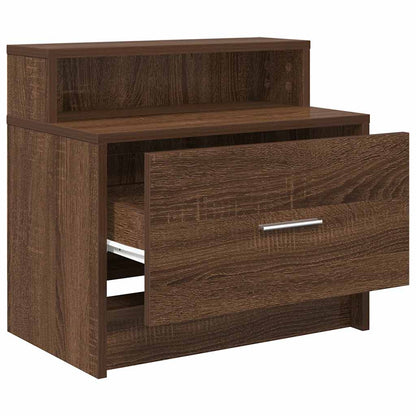 vidaXL Nachttische mit Schublade 2 Stk. Braun Eichen-Optik 51x31x47 cm