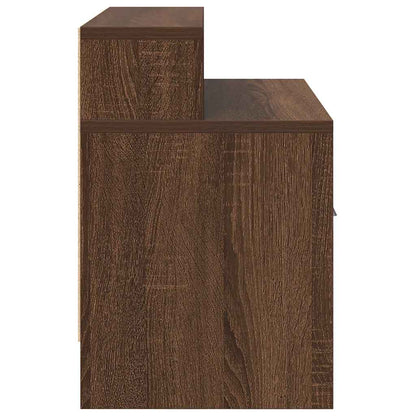 vidaXL Nachttische mit Schublade 2 Stk. Braun Eichen-Optik 51x31x47 cm