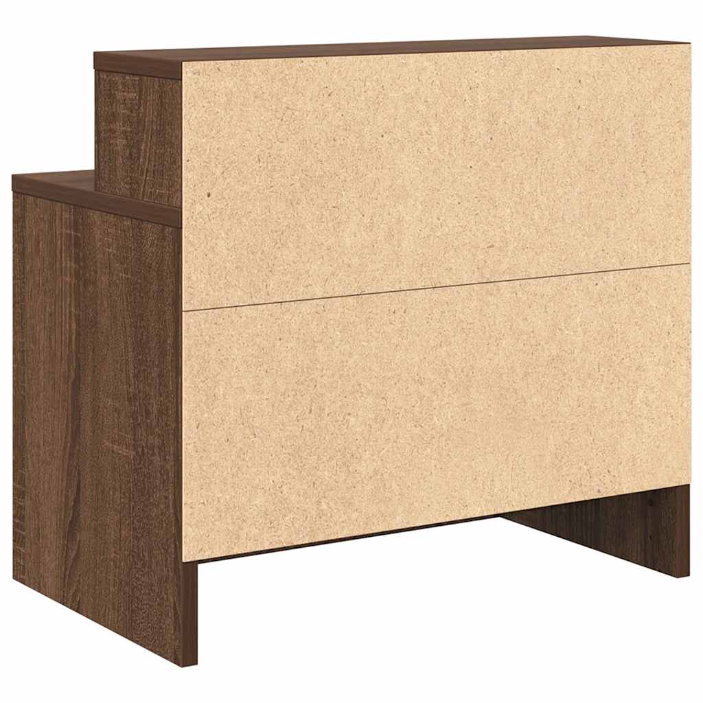 vidaXL Nachttische mit Schublade 2 Stk. Braun Eichen-Optik 51x31x47 cm