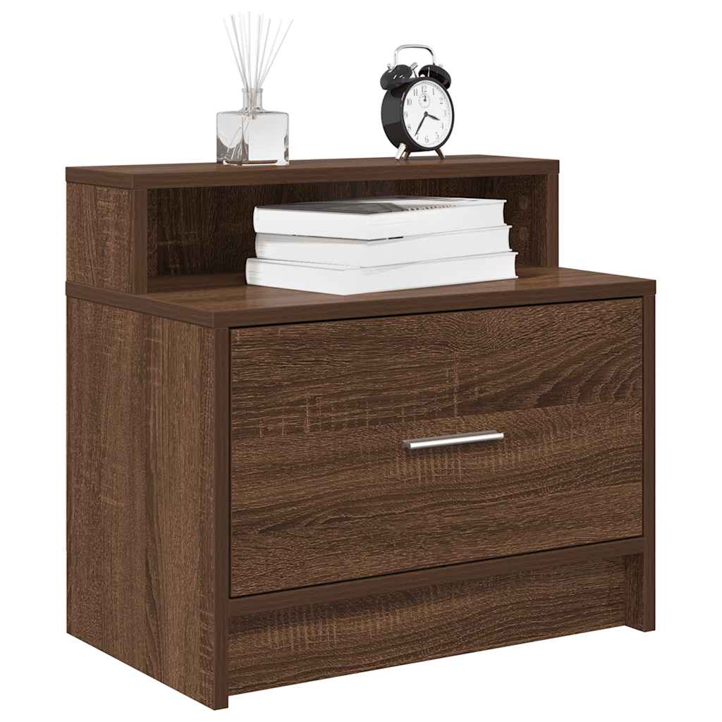 vidaXL Nachttische mit Schublade 2 Stk. Braun Eichen-Optik 51x31x47 cm