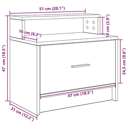 vidaXL Nachttisch mit Schublade Altholz-Optik 51x31x47 cm