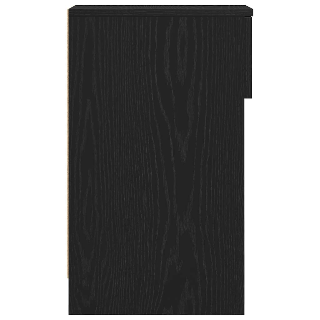 vidaXL Nachttisch mit Schublade Schwarz Eichen-Optik 20x36x60 cm