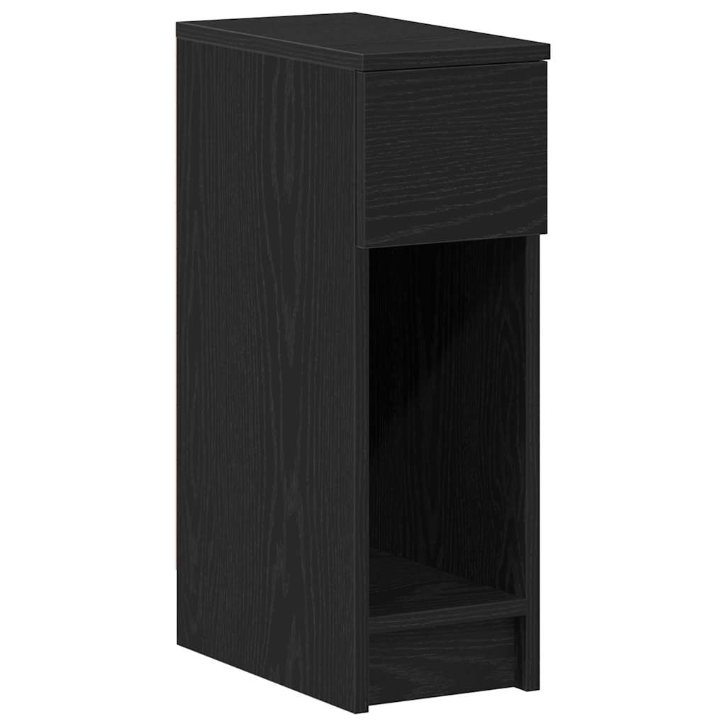 vidaXL Nachttische mit Schublade 2Stk. Schwarz Eichen-Optik 20x36x60cm