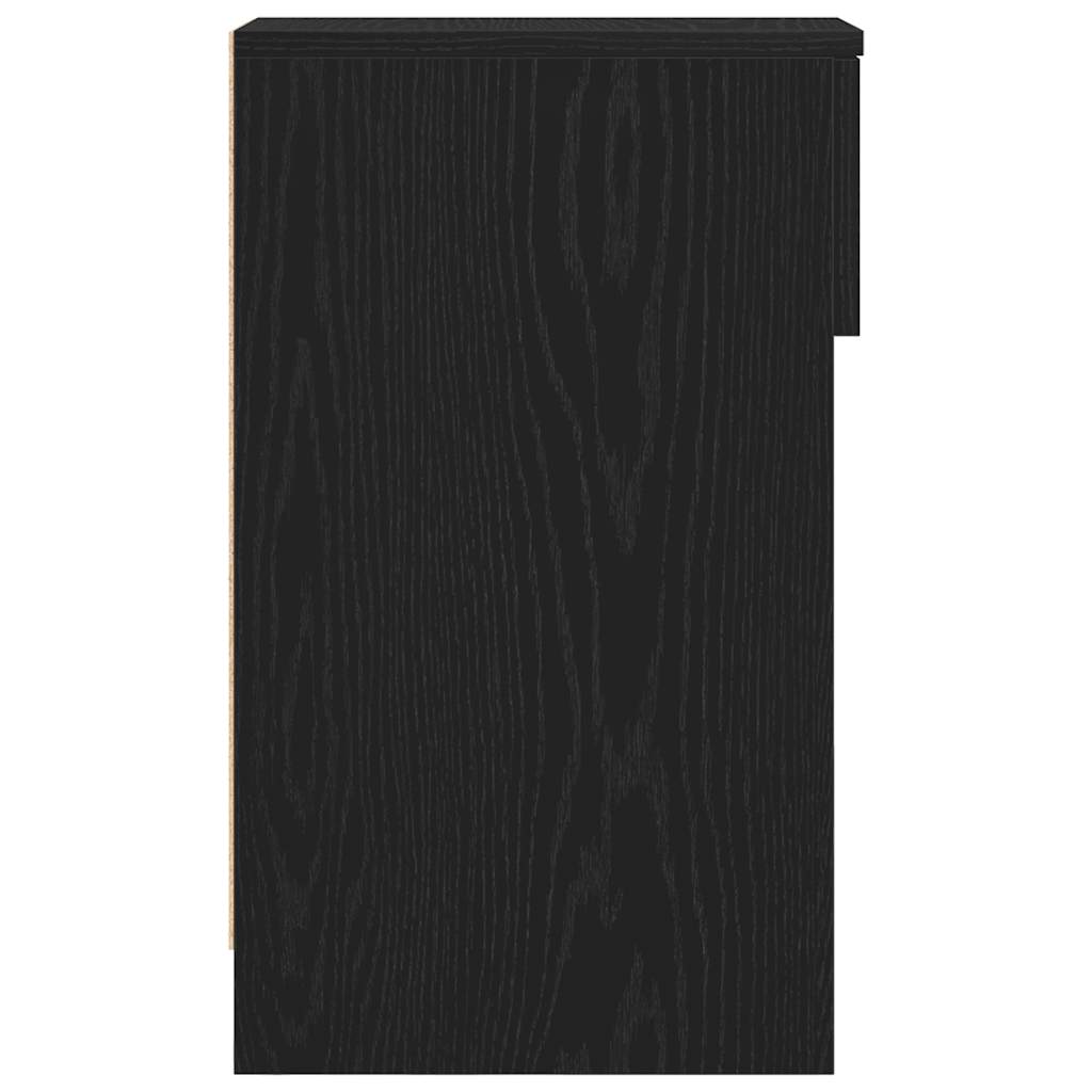 vidaXL Nachttische mit Schublade 2Stk. Schwarz Eichen-Optik 20x36x60cm