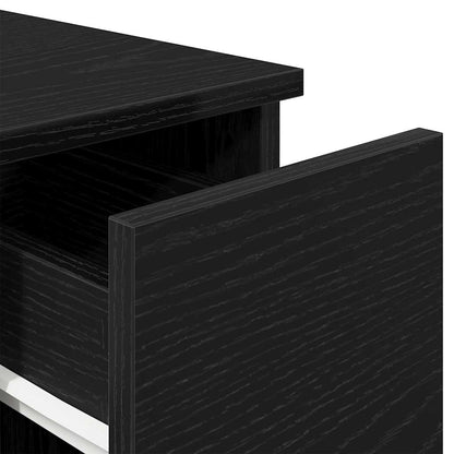 vidaXL Nachttische mit Schublade 2Stk. Schwarz Eichen-Optik 20x36x60cm