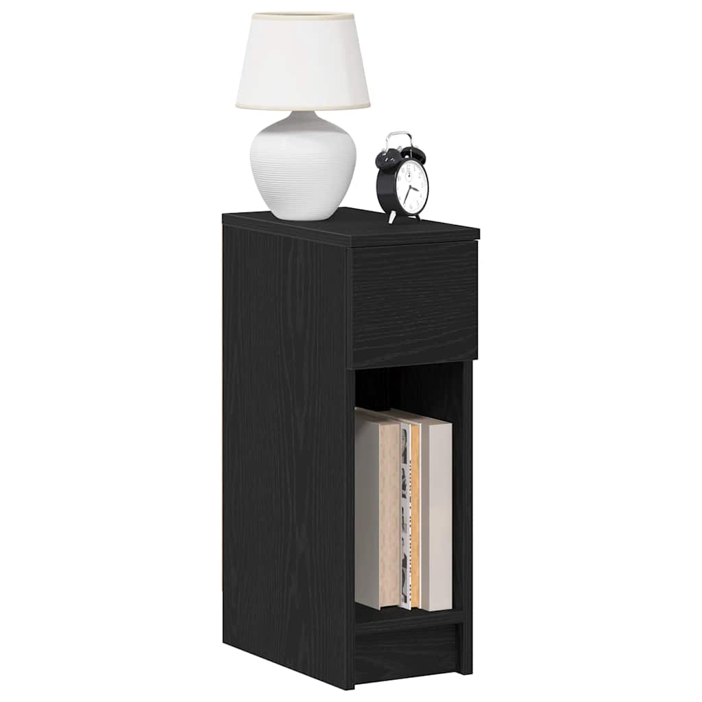 vidaXL Nachttische mit Schublade 2Stk. Schwarz Eichen-Optik 20x36x60cm