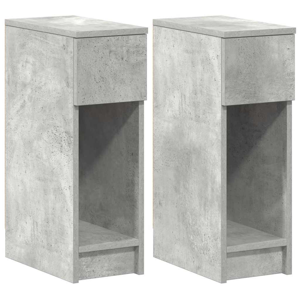 vidaXL Nachttische mit Schublade 2 Stk. Betongrau 20x36x60 cm