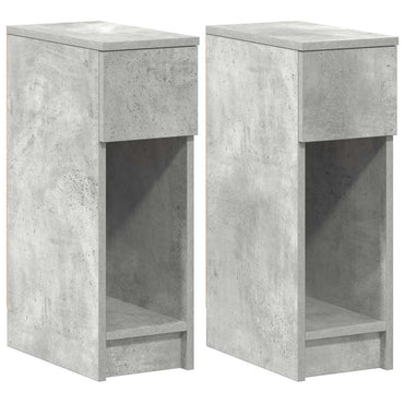 vidaXL Nachttische mit Schublade 2 Stk. Betongrau 20x36x60 cm