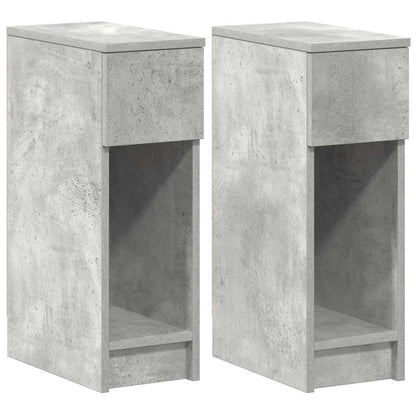 vidaXL Nachttische mit Schublade 2 Stk. Betongrau 20x36x60 cm