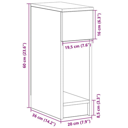 vidaXL Nachttische mit Schublade 2 Stk. Betongrau 20x36x60 cm