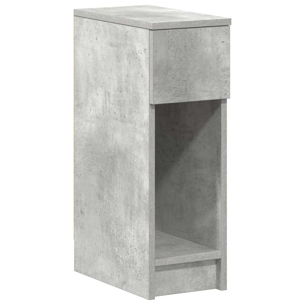 vidaXL Nachttische mit Schublade 2 Stk. Betongrau 20x36x60 cm