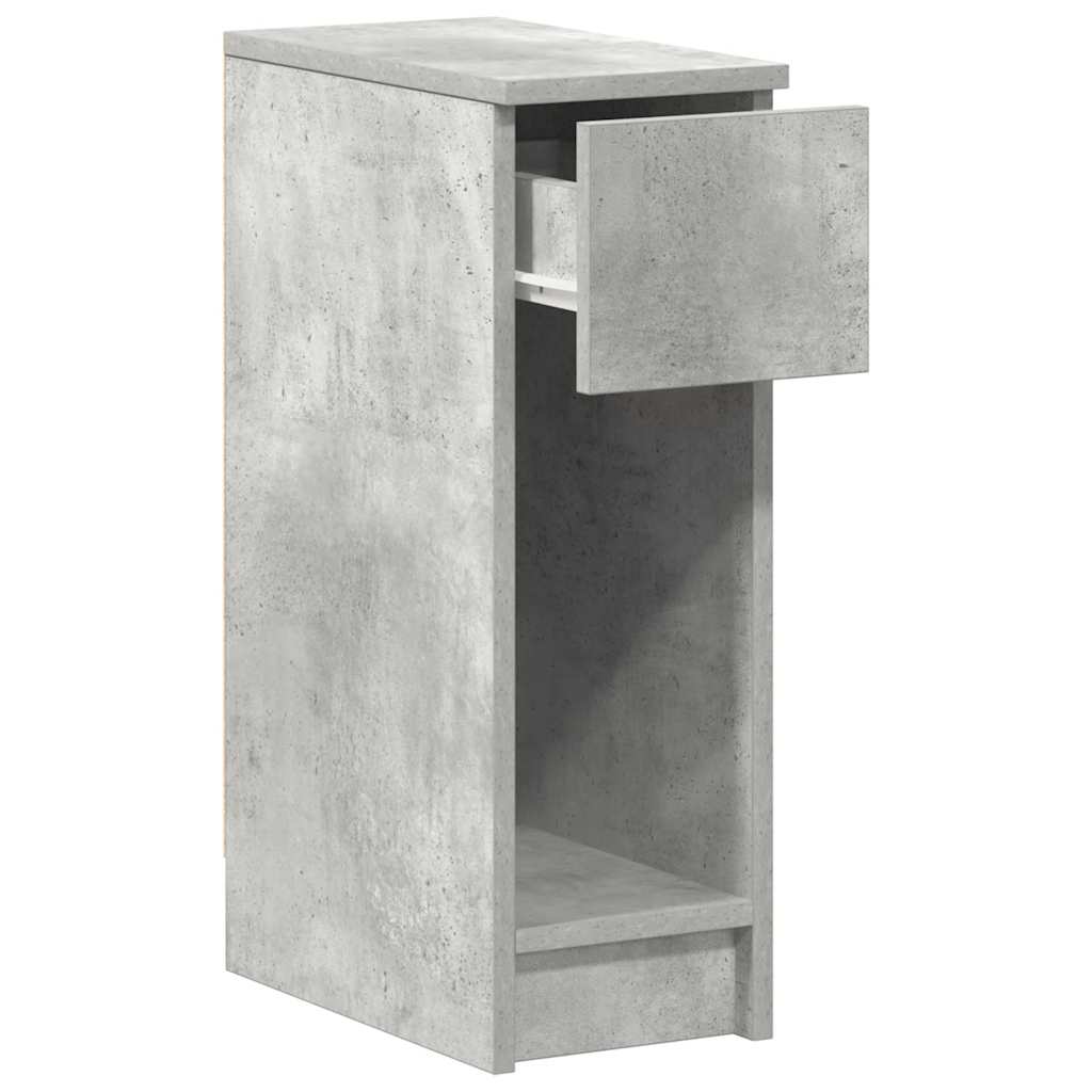 vidaXL Nachttische mit Schublade 2 Stk. Betongrau 20x36x60 cm