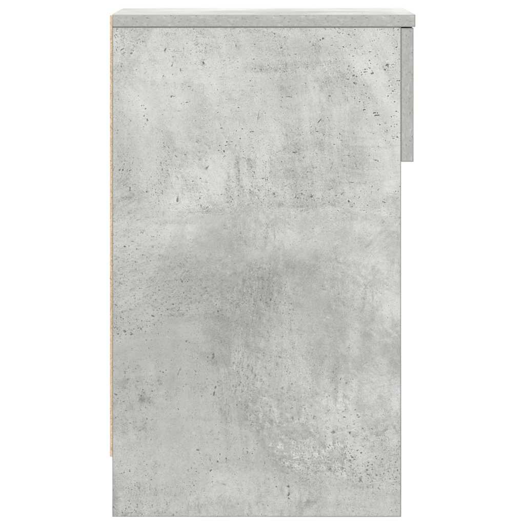 vidaXL Nachttische mit Schublade 2 Stk. Betongrau 20x36x60 cm