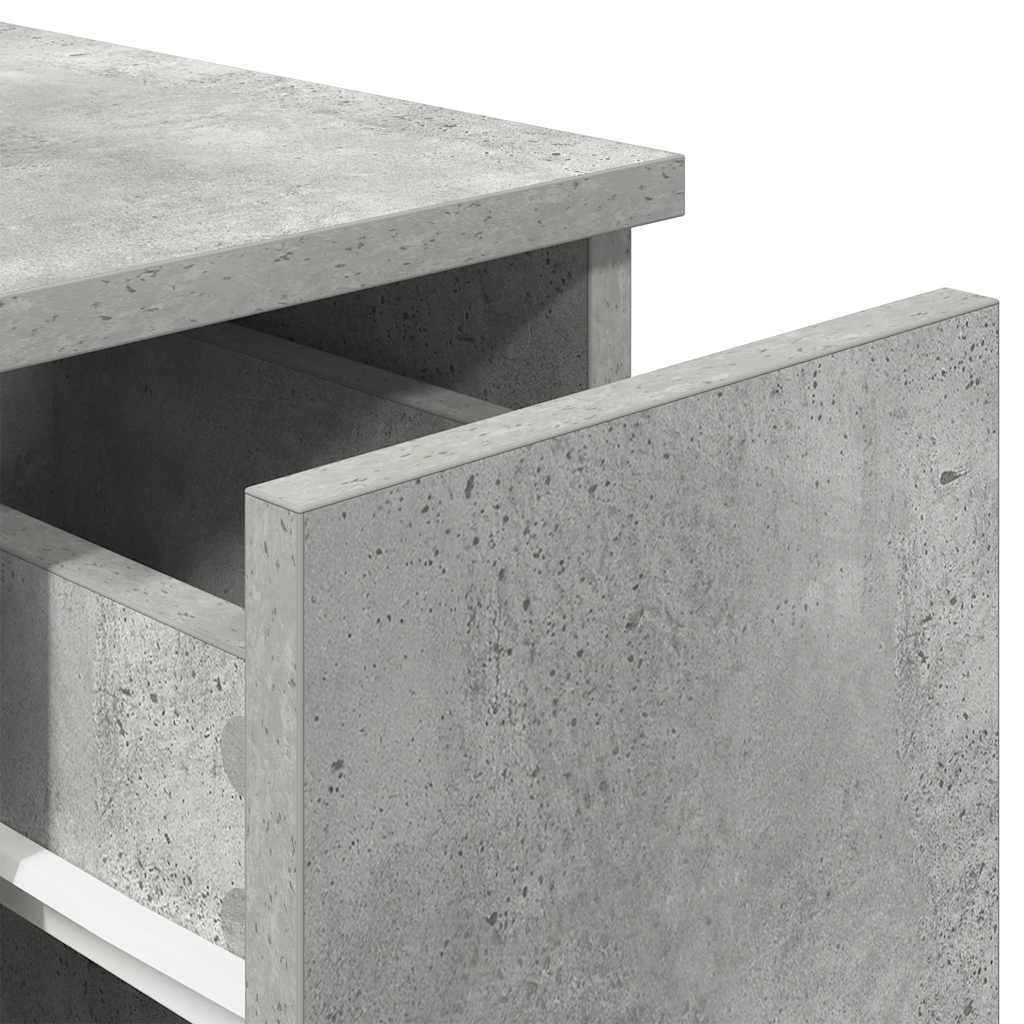 vidaXL Nachttische mit Schublade 2 Stk. Betongrau 20x36x60 cm