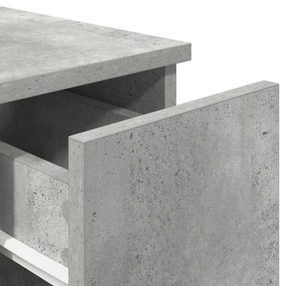 vidaXL Nachttische mit Schublade 2 Stk. Betongrau 20x36x60 cm