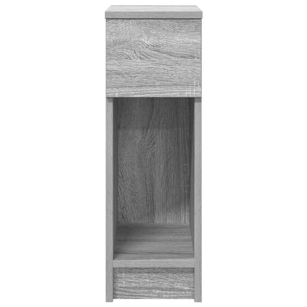 vidaXL Nachttische mit Schublade 2 Stk. Grau Sonoma 20x36x60 cm