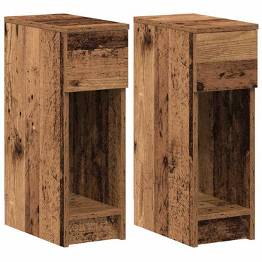 vidaXL Nachttische mit Schubladen 2 Stk. Altholz-Optik 20x36x60 cm
