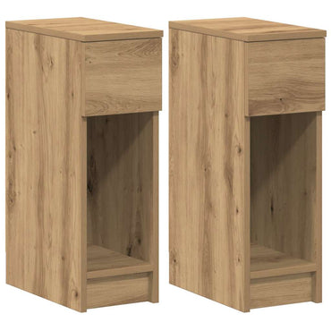 vidaXL Nachttische mit Schublade 2 Stk. Artisan-Eiche 20x36x60 cm