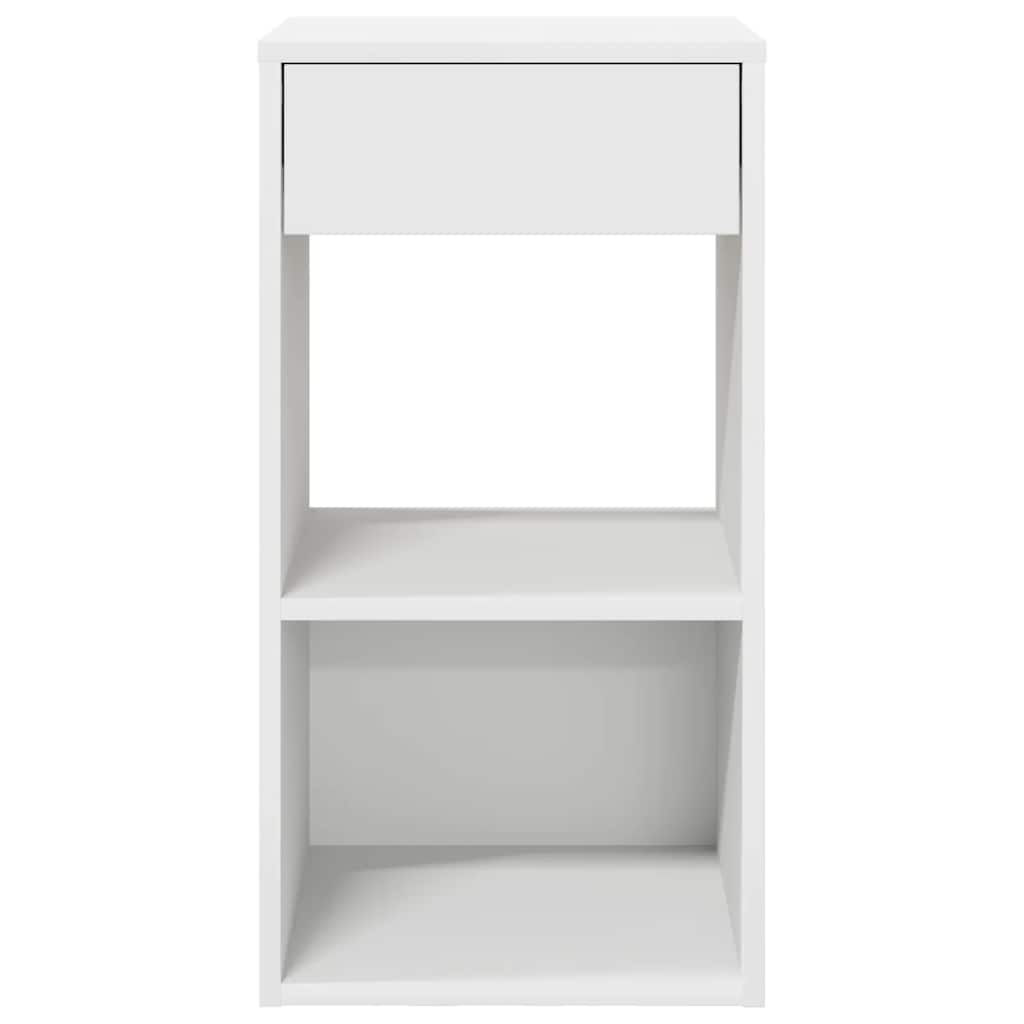 vidaXL Nachttische mit Schublade 2 Stk. Weiß 35x34x66,5 cm