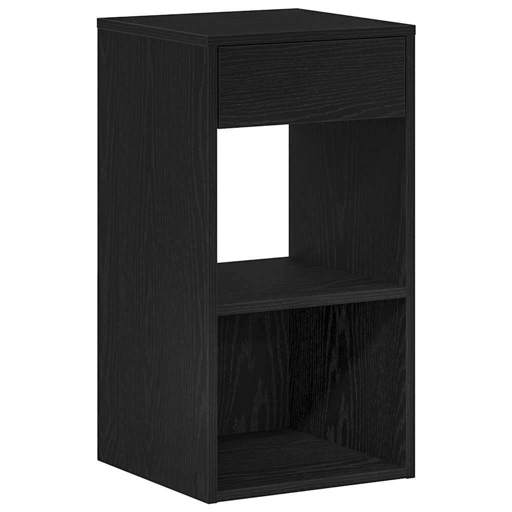 vidaXL Nachttisch mit Schublade Schwarz Eichen-Optik 35x34x66,5 cm