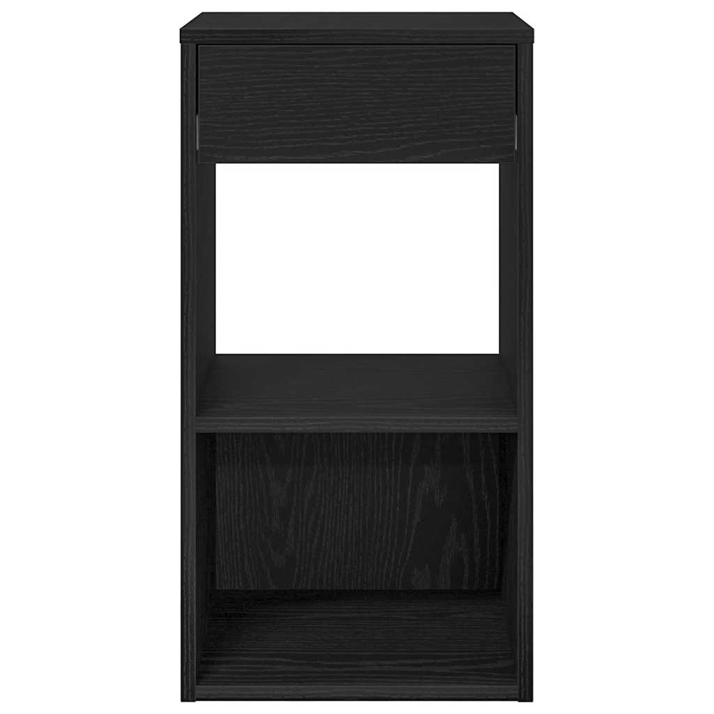 vidaXL Nachttisch mit Schublade Schwarz Eichen-Optik 35x34x66,5 cm
