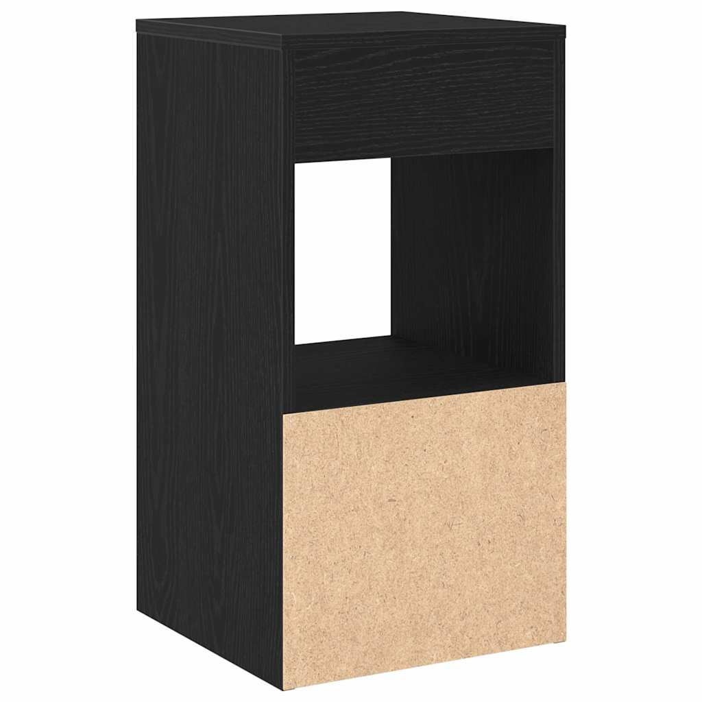 vidaXL Nachttisch mit Schublade Schwarz Eichen-Optik 35x34x66,5 cm