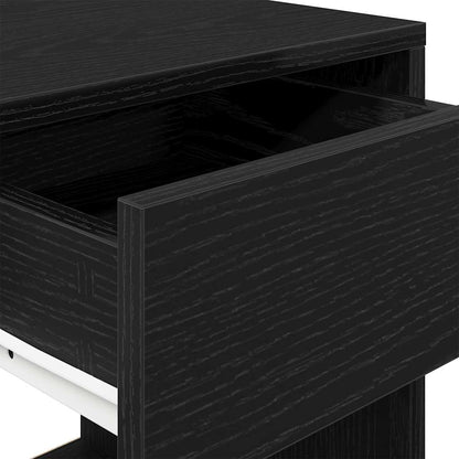 vidaXL Nachttisch mit Schublade Schwarz Eichen-Optik 35x34x66,5 cm