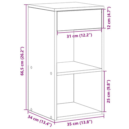 vidaXL Nachttisch mit Schublade Schwarz Eichen-Optik 35x34x66,5 cm