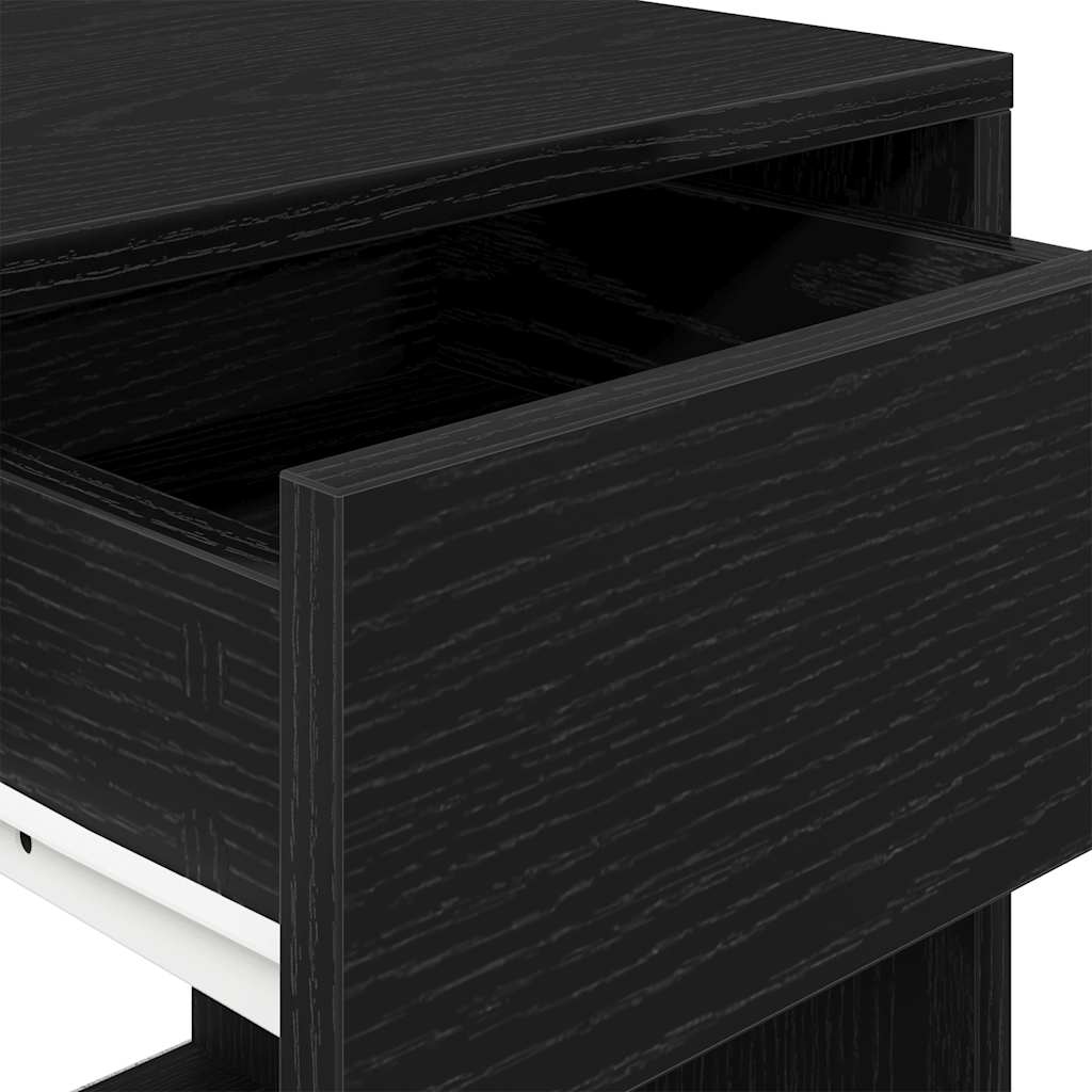 vidaXL Nachttische mit Schublade 2 Stk. Schwarz Eichen-Optik