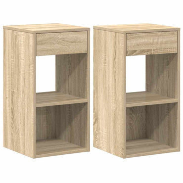 vidaXL Nachttische mit Schublade 2 Stk. Sonoma-Eiche 35x34x66,5 cm