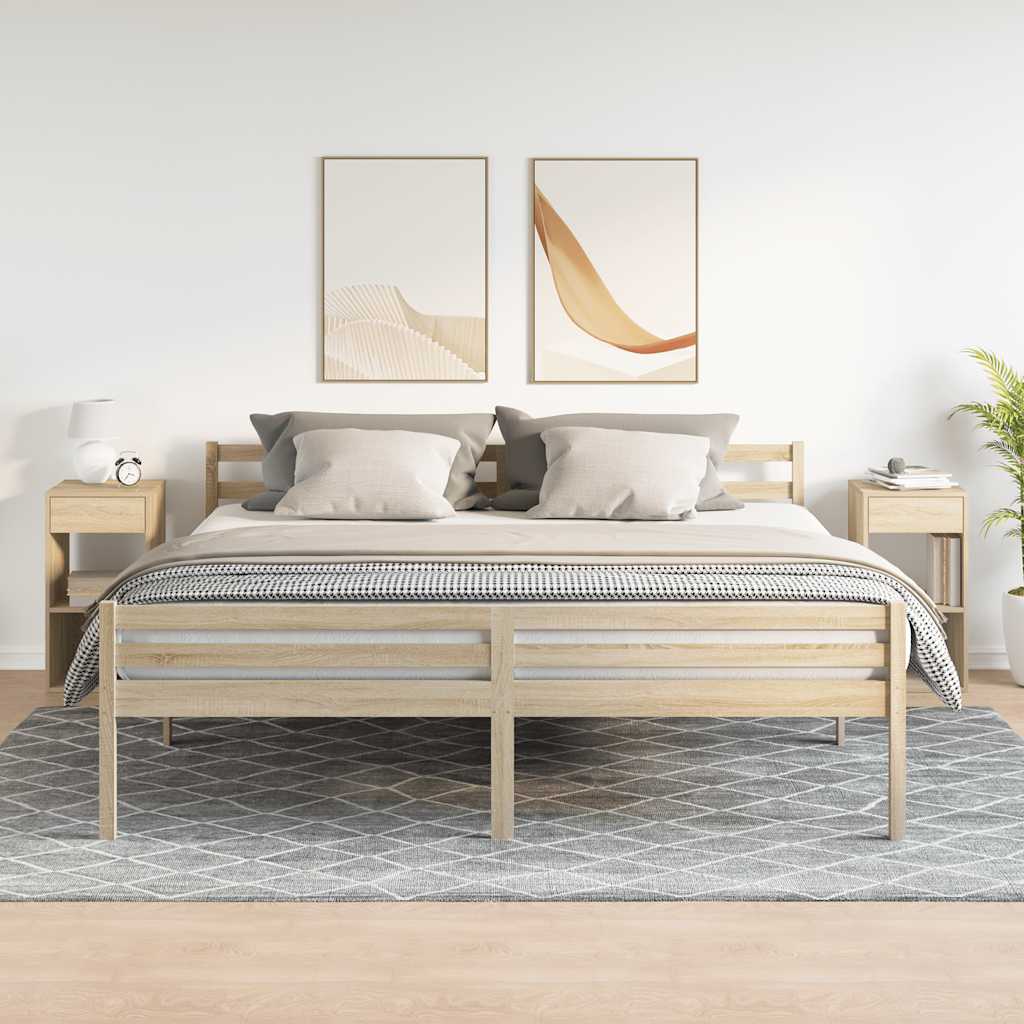 vidaXL Nachttische mit Schublade 2 Stk. Sonoma-Eiche 35x34x66,5 cm