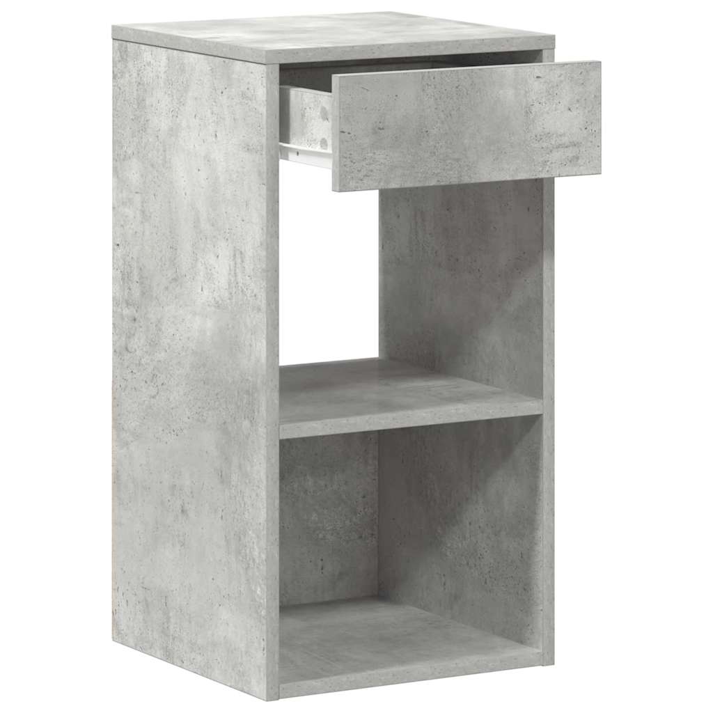 vidaXL Nachttisch mit Schublade Betongrau 35x34x66,5 cm
