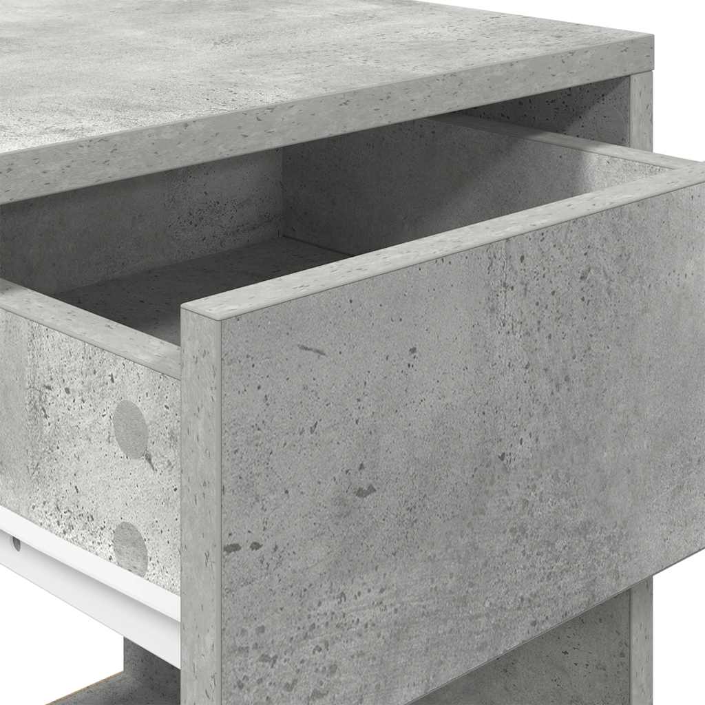 vidaXL Nachttisch mit Schublade Betongrau 35x34x66,5 cm