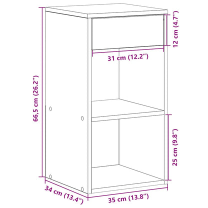 vidaXL Nachttische mit Schublade 2 Stk. Betongrau 35x34x66,5 cm