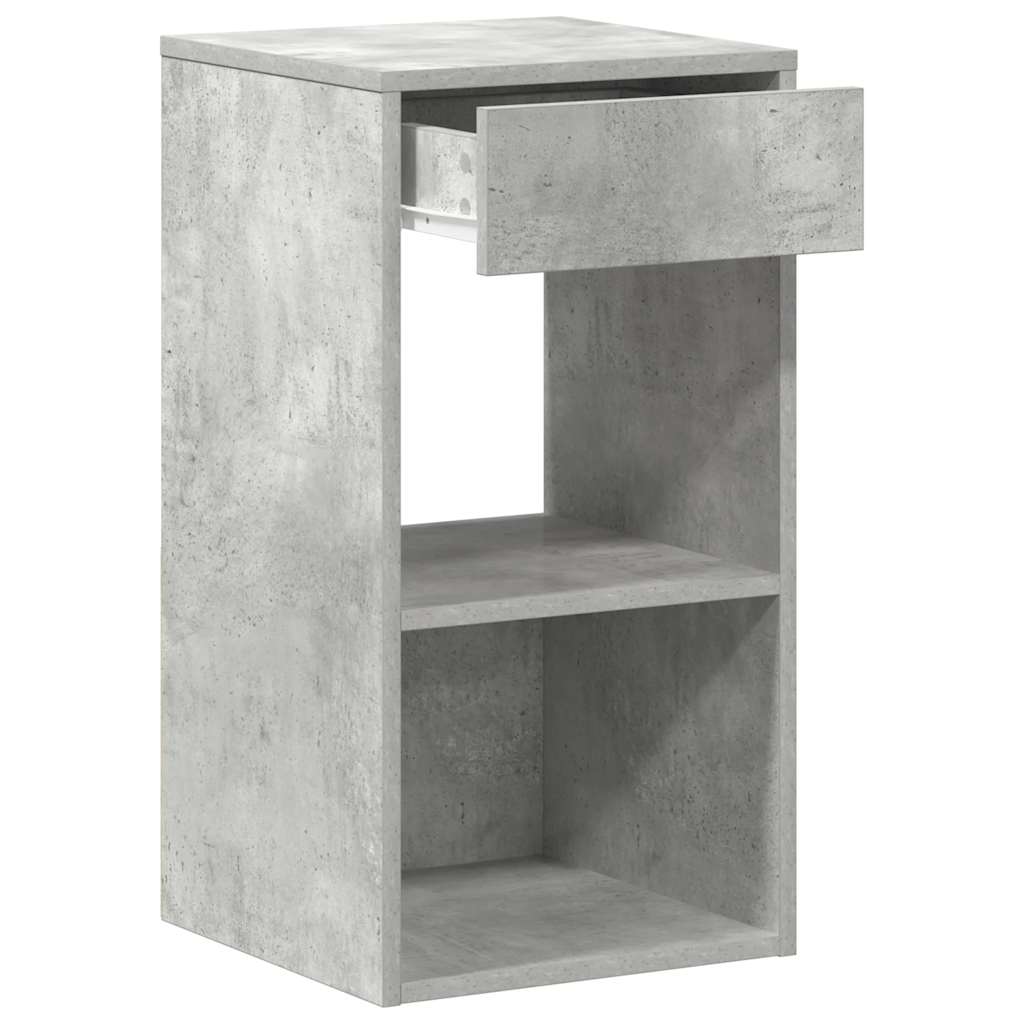 vidaXL Nachttische mit Schublade 2 Stk. Betongrau 35x34x66,5 cm