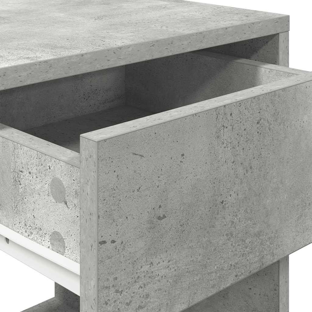 vidaXL Nachttische mit Schublade 2 Stk. Betongrau 35x34x66,5 cm