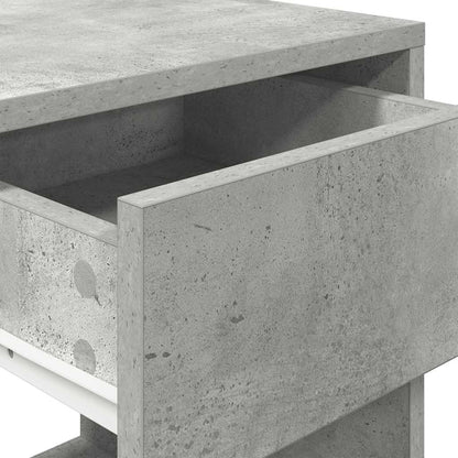 vidaXL Nachttische mit Schublade 2 Stk. Betongrau 35x34x66,5 cm