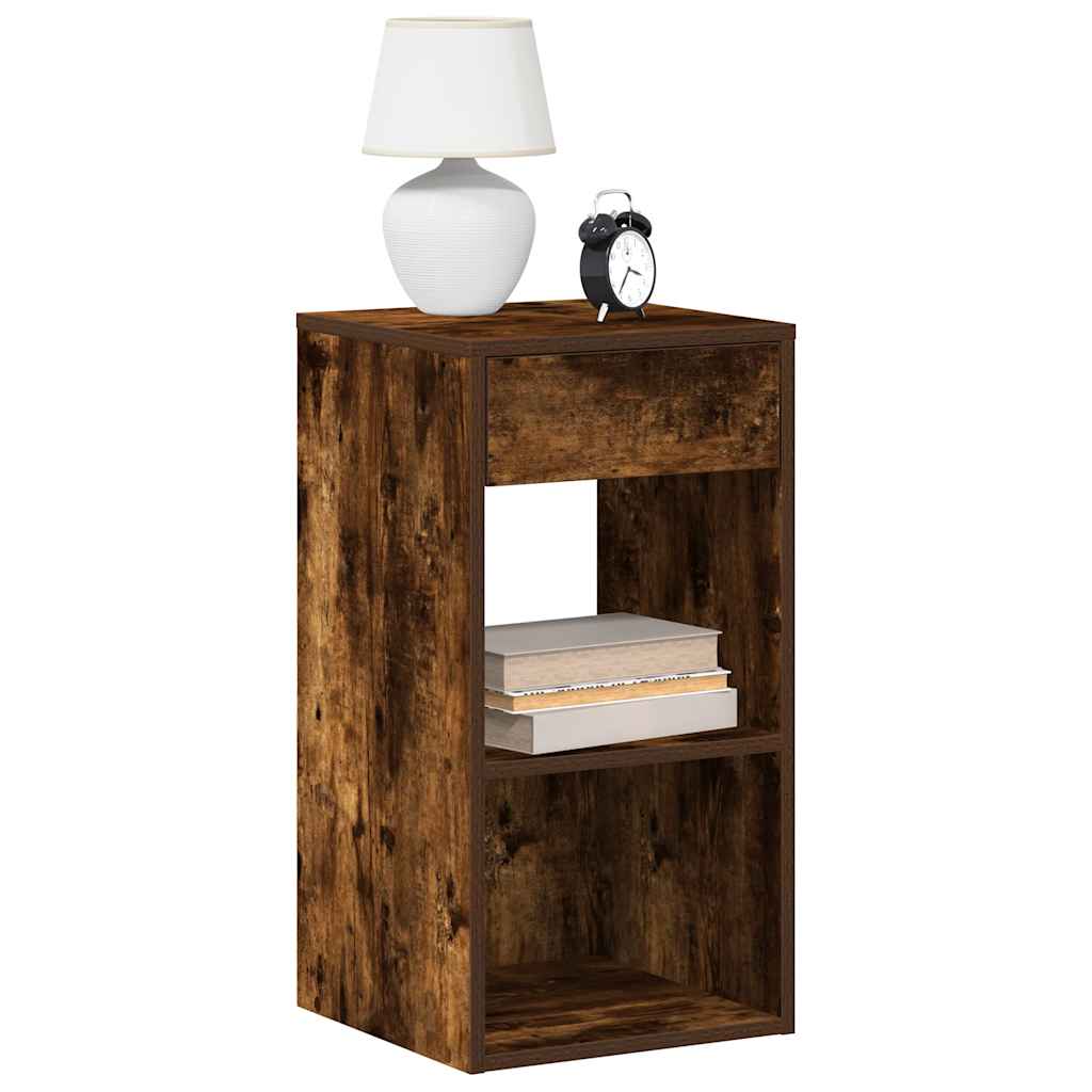 vidaXL Nachttische mit Schublade 2 Stk. Räuchereiche 35x34x66,5 cm