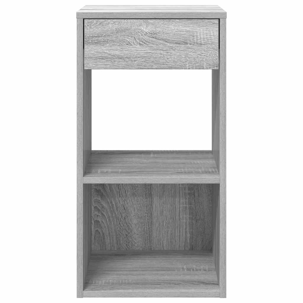 vidaXL Nachttische mit Schublade 2 Stk. Grau Sonoma 35x34x66,5 cm