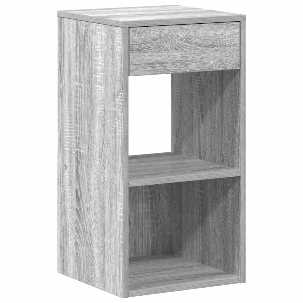 vidaXL Nachttische mit Schublade 2 Stk. Grau Sonoma 35x34x66,5 cm