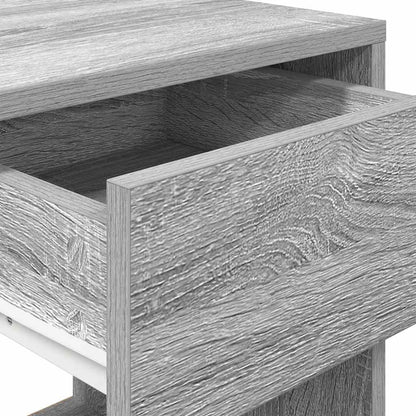 vidaXL Nachttische mit Schublade 2 Stk. Grau Sonoma 35x34x66,5 cm