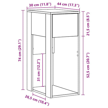 vidaXL Meuble informatique avec tiroir Blanc 30x44x74 cm
