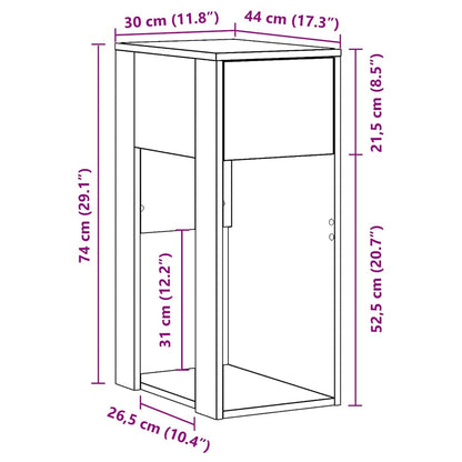 vidaXL Meuble d'ordinateur avec tiroir chêne artisan 30x44x74 cm