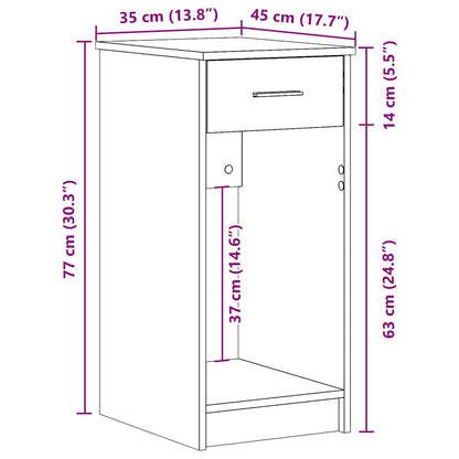 vidaXL Computerschrank mit Schublade Räuchereiche 35x45x77 cm