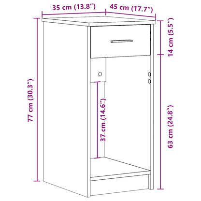 vidaXL Computerschrank mit Schublade Grau Sonoma 35x45x77 cm