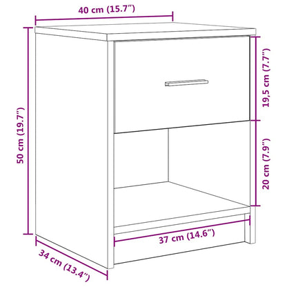 Nachttisch mit Schublade Räuchereiche 40x34x50 cm