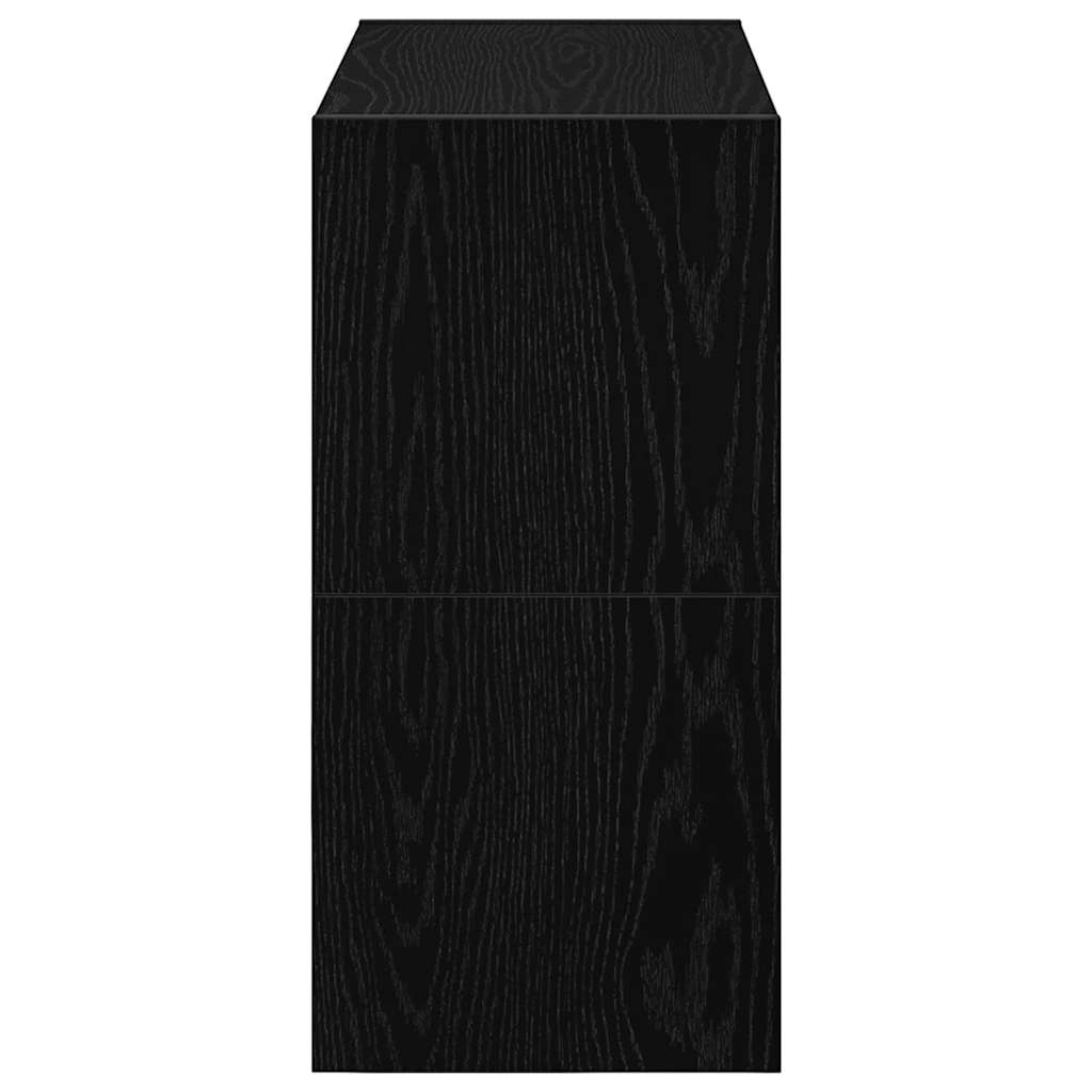 Schuhregale 2 Stück stapelbar Schwarze Eiche 60x30x30,5 cm