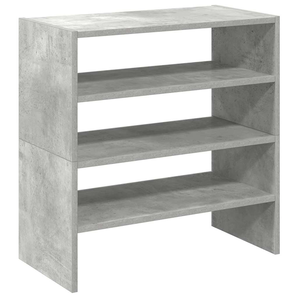 vidaXL Schuhregale 2 Stk. Stapelbar Betongrau 60x30x30,5 cm