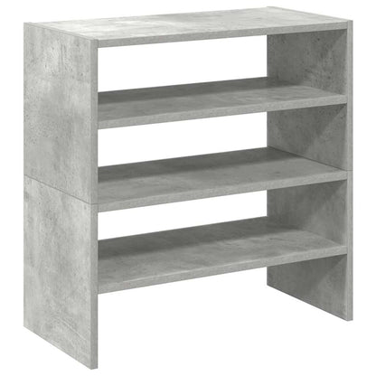 vidaXL Schuhregale 2 Stk. Stapelbar Betongrau 60x30x30,5 cm