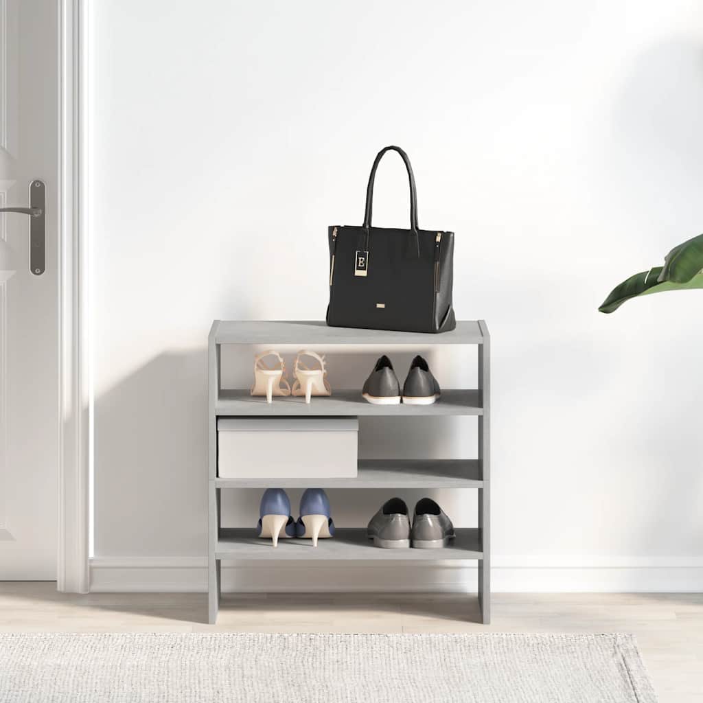 vidaXL Schuhregale 2 Stk. Stapelbar Betongrau 60x30x30,5 cm